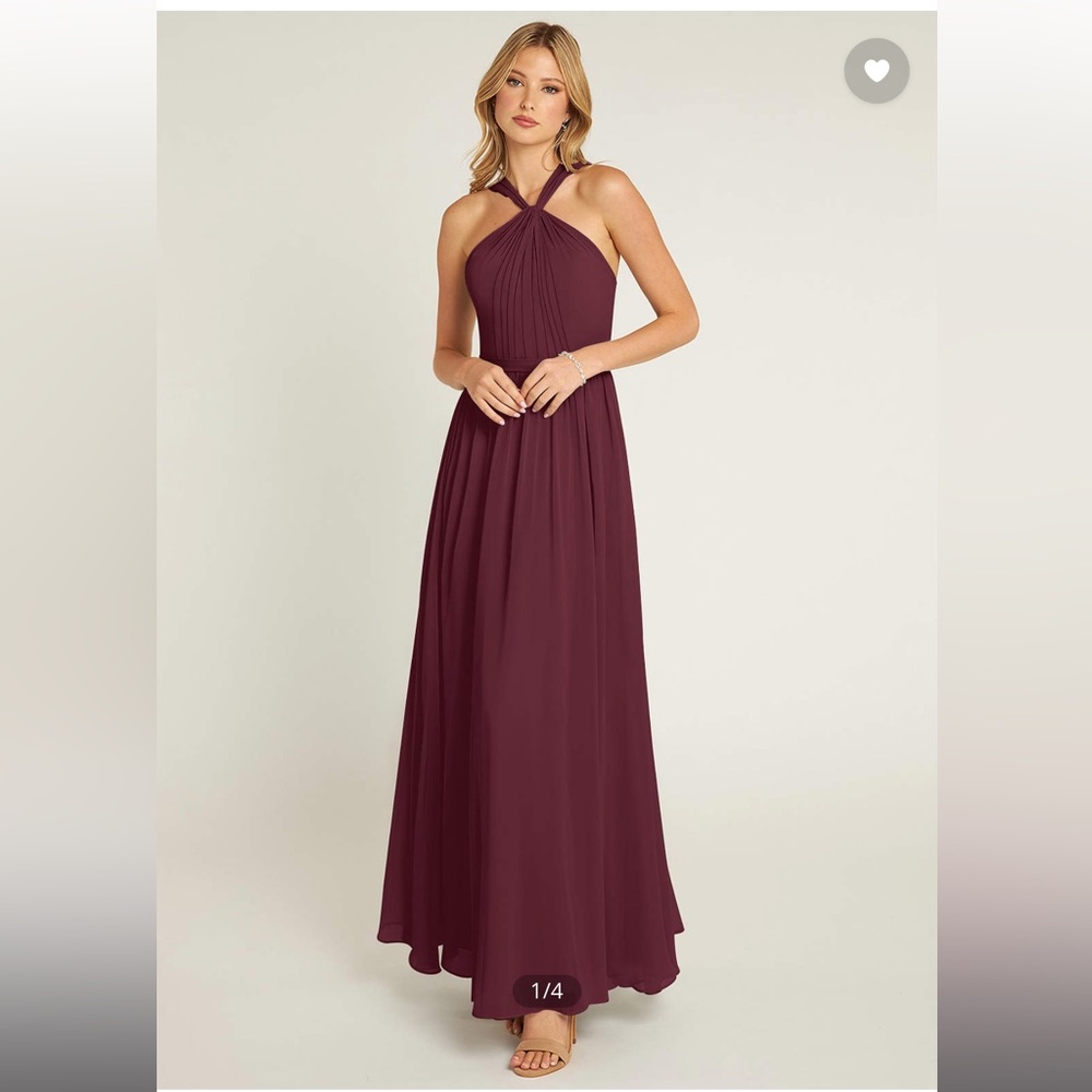 Azazie Cabernet Chiffon Jacey Bridesmaid Dress A4
